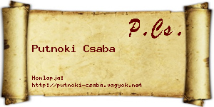 Putnoki Csaba névjegykártya